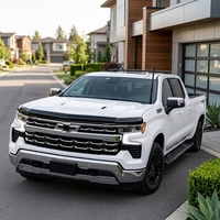 Protecteur de capot noir brillant pour Chevrolet Silverado 1500 2020-2021, kit de montage de visière de capot de camion