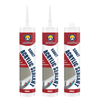 GORVIA S306 300ml Mastic acrylique peignable pour joints de construction, cadres de fenêtres et portes, espaces muraux, usage cuisine et salle de bain