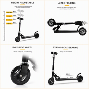 Toptan ayarlanabilir gidon <span class=keywords><strong>Scooter</strong></span> çocuklar 2 büyük tekerlekler çocuk <span class=keywords><strong>Scooter</strong></span> sağlam çelik çerçeve katlanabilir Kids 'itme skuter - Product Image 2