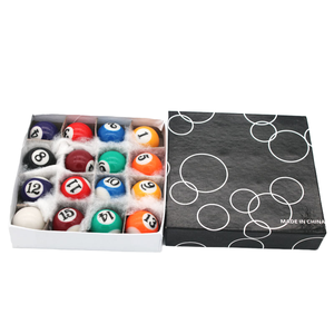 Ensemble de billes de billard miniature de qualité supérieure, 16 pièces, 32 mm, boîte noire, matériau en résine, vente en usine - Product Image 2