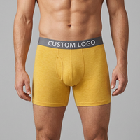 Caleçons Boxers Homme Personnalisés Taille Mi-Haute Jambes Longues Rafraîchissants Respirants Doux en Fibre de Bambou OEM ODM Marque Privée Vente en Gros à Bas Prix