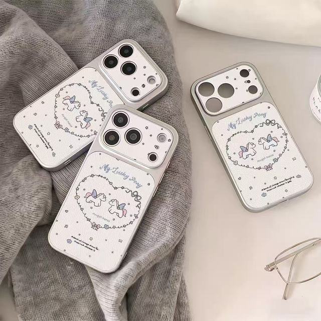 Lucky Pony Unicorn Phone Case, Cute Heart Print Soft TPU Phone Cover with Lens Protection for iPhone 17 16 15 14PRO MAX/PLUS