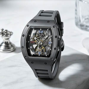 Reloj de Diseño JC-9-190G-35, Resistente al Agua, con Correa de Silicona y Acero Inoxidable, Esfera Esqueleto, Movimiento Mecánico Automático - Product Image 1