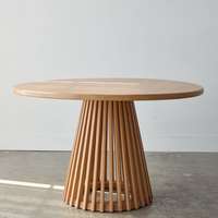 Table à manger ronde noire en gros, table à manger ronde Lido en bois massif 38 pouces, table de cuisine minimaliste en bois massif pour 4/6/8 personnes