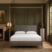 Lit moderne sur mesure avec cadre et pied de lit en bois massif, idéal pour le salon et la chambre à coucher