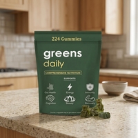 224 Gummies de Spiruline Végétalienne pour la Santé Digestive, Intestinale, Immunitaire et Cérébrale, Riches en Multi-Vitamines et Minéraux, pour Adultes, Végétaliens