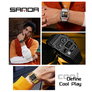 Reloj Digital Unisex SANDA 3192, Reloj de Pulsera Electrónico de Doble Pantalla, Deportivo, Resistente al Agua, con Alarma, para Estudiantes - Product Image 6
