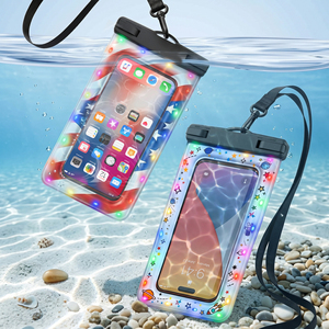 Pochette étanche pour téléphone avec rappel lumineux LED Bluetooth, sac étanche IPX8 pour la natation, la plongée avec tuba et les sports nautiques - Product Image 1
