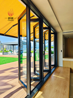 Porte accordéon en aluminium à rupture de pont thermique haute performance, porte patio pliante à économie d'énergie pour jardin