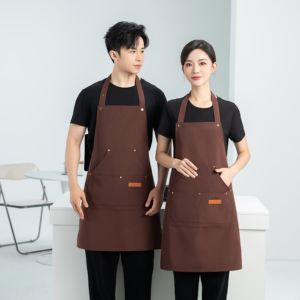 ผ้ากันเปื้อนผ้าใบกันน้ำมีหลายกระเป๋าผ้ากันเปื้อนสำหรับร้านอาหารบาร์บาร์บีคิวออกแบบโลโก้ได้ตามต้องการ - Product Image 3