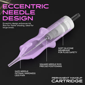 Aguja de cartucho de tatuaje de acero inoxidable 304 profesional, carcasa de Color gelatina única, características permanentes y desechables - Product Image 5