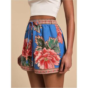 FOXA Women's <b>Boho</b> Floral Summer Shorts High Waisted Wide Leg Tropical Holiday Vacation Shorts - Product Image 2