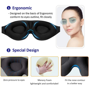 Masque de sommeil 3D ergonomique avec coque concave pour bloquer la lumière, pour femmes et hommes - Product Image 5