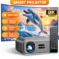Proyektor Android Native 1080P Full HD 1000AMSI Lumens HDR10+ Dengan Speaker HiFi Peralatan Presentasi Proyektor