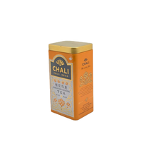 Boîte à thé ronde en fer blanc imprimée sur mesure, orange et or, pour le thé Oolong, les sucettes au lait, les chewing-gums et le stockage du pain (qualité alimentaire)