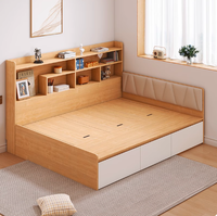 Petit loft élégant meubles de chambre à coucher en bois ensemble de chambre à coucher moderne avec rangement d'usine
