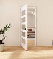 Porte intérieure moderne en MDF blanc non fini, 2 panneaux, 30x80 pouces, pour villa