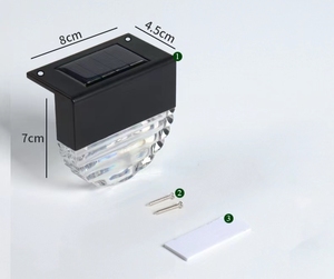 Năng lượng mặt trời đèn tường ánh sáng ấm áp + RGB màu LED năng lượng mặt trời đèn đường cầu thang năng lượng mặt trời điện ban công ánh sáng ngoài trời vườn đèn - Product Image 3