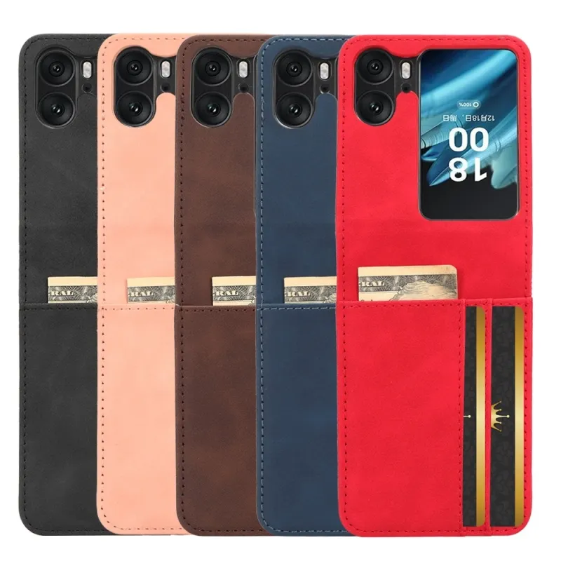 Wallet Function For OPPO Find N2 Flip Skin Feel Calf Texture PU Leather Phone Case with Card Slots