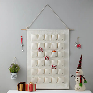 Nouveau design en gros de tissu de toile imprimé compte à rebours suspendu <span class=keywords><strong>calendrier</strong></span> de l'<span class=keywords><strong>avent</strong></span> de Noël pour enfants cadeaux - Product Image 3