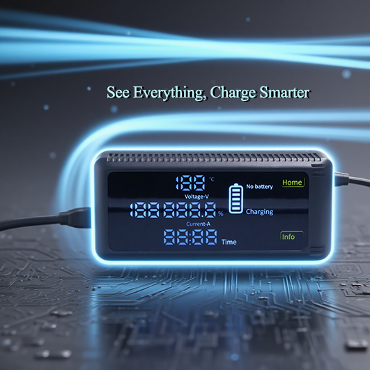 42V 2A3A Lithium Battery Charger Software-Enabled with Display for Voltage&Current Tracking (E-Scooter/Xiaomi Segway Compatible)