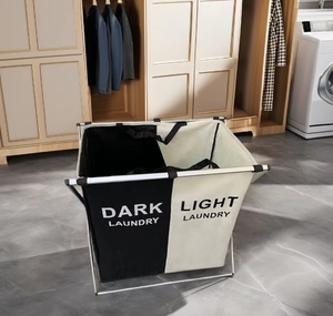 2024 vente chaude 3 pièces Oxford tissu sac à <span class=keywords><strong>linge</strong></span> étanche pliable Landry <span class=keywords><strong>panier</strong></span> <span class=keywords><strong>panier</strong></span> à <span class=keywords><strong>linge</strong></span> 3 <span class=keywords><strong>compartiments</strong></span> - Product Image 2
