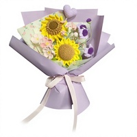 Bouquet de tournesols réalistes au crochet fait main, fleurs tricotées modernes, cadeau de Saint-Valentin, décoration d'intérieur