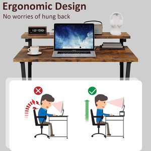 Escritorio Pequeño <span class=keywords><strong>de</strong></span> Madera para Computadora, para Espacios Pequeños, con Soporte Ajustable para Monitor, Almacenamiento Compacto, Escritorio Pequeño para Dormitorio u Hogar - Product Image 6