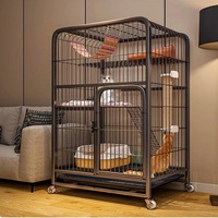 Cage à chat en métal à plusieurs niveaux, villa intérieure, extra large, écologique, château pour chat, boîte pliable, toilette intégrée, fermeture à bouton