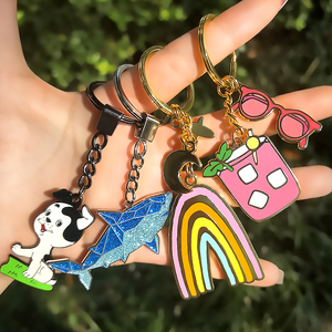 Trung Quốc keyrings các nhà sản xuất hợp kim kẽm Keyring Set sắt khuyến mãi kim loại Keychain tùy chỉnh cá nhân mềm cứng men móc khóa - Product Image 1