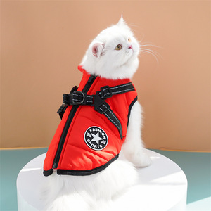 Cross-border Thickened Warm Cotton <strong>Coats</strong> for <strong>Dogs</strong> Cats Winter Chest <strong>Harness</strong> cat Cotton Vests Reflective Protective Features - Product Image 4