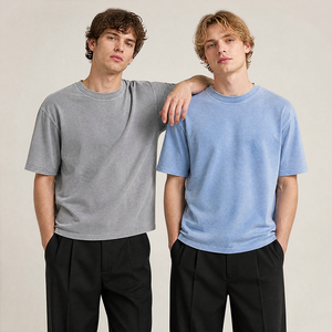 T-shirt pour homme surdimensionné 100% coton respirant à manches courtes col rond décontracté streetwear d'été - Product Image 2