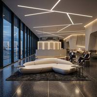 Ensemble de canapés modulaires géométriques de luxe personnalisables pour aéroport, sièges de salle d'attente VIP exécutifs, canapés modernes pour hall public, OEM