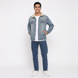 Blouson Bomber en Jean Décontracté Grande Taille Personnalisé avec Logo Hiver 2026 pour Homme – Idéal Sport, Travail et Extérieur – Style Vintage Respirant - Product Image 1