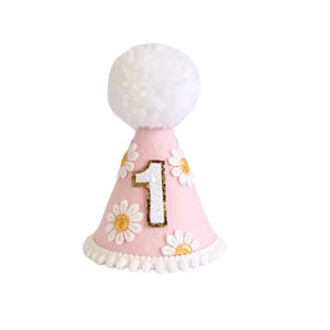 Chapeau de fête d'anniversaire en feutre avec couronnes chapeau de cône pour enfants pour fête d'anniversaire Photo accessoires décorations - Product Image 1