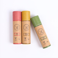 Baume à lèvres en papier push-up, design personnalisé, logo, déodorant solide, emballage écologique, tube en papier kraft à visser