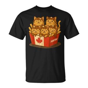 T-shirt con gatto Poutine Kawaii canadese con design della bandiera canadese per gli amanti del Canada - Product Image 1
