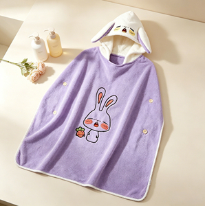 Serviette <span class=keywords><strong>de</strong></span> <span class=keywords><strong>bain</strong></span> à capuche pour enfants, motif lapin <span class=keywords><strong>de</strong></span> dessin animé, en polaire corail, absorbante et à séchage rapide, <span class=keywords><strong>cape</strong></span> <span class=keywords><strong>de</strong></span> <span class=keywords><strong>bain</strong></span> pour <span class=keywords><strong>bébé</strong></span> (personnalisable) - Product Image 4