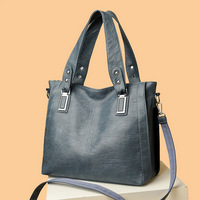Sac fourre-tout décontracté en PU vintage grande capacité pour femme, avec fermeture éclair, idéal pour le travail, les trajets quotidiens et les sorties professionnelles, modèle 2025 – Vente en gros