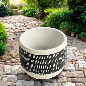 Pot de fleur <span class=keywords><strong>en</strong></span> <span class=keywords><strong>terre</strong></span> <span class=keywords><strong>cuite</strong></span> rond moyen fait à la main pour la décoration intérieure-jardinière d'herbes de cactus succulentes d'intérieur avec un design élégant pour le bureau - Product Image 4