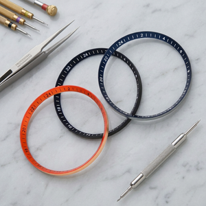 Reloj SKX007 Naranja, Negro y Azul con Anillo de Capítulo GMT de 24 Horas, Piezas de Reloj Premium - Product Image 5