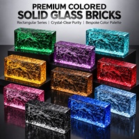 Brique de verre solide colorée 200x100x50mm finition cristal de glace pour salle de bain de villa et cuisine design, bloc de verre cristallin