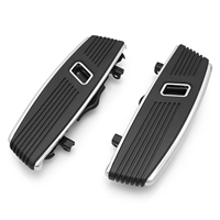 Kit de repose-pieds pour passager style Kahuna pour Harley Touring 1980-2023 FLHX FLTR FLHR, ensemble de repose-pieds noir chromé