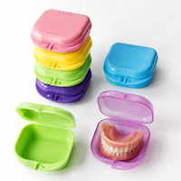 Boîte de rangement pour prothèses dentaires en plastique avec trous et porte-bretelles Petit étui de retenue avec doublure en silicone 24g Heavy Duty