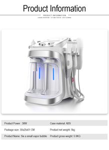 Equipo de Microdermoabrasión de Alta Frecuencia para <span class=keywords><strong>Limpieza</strong></span> Facial con Burbujas Pequeñas 6 en 1, H2o2, Oxígeno, Jet de Agua, Reafirmación de la Piel - Product Image 5