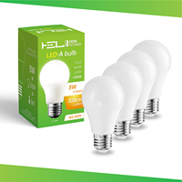 Bombilla LED de 3W, E27, 6500K, Alto CRI 80, Función de Memoria, Lámpara LED de Ahorro de Energía para Jardín (HELI 27 Años)