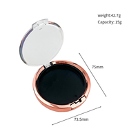 Boîtier vide pour fond de teint Air Cushion en plastique PVA recyclable noir et or transparent 15g, forme unique, avec miroir, pour emballage cosmétique