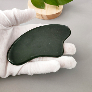 Nephrit-Jade Gesichtsmassage-Werkzeuge Handgefertigtes Jade-Guasha-Brett SPA Akupunktur-Therapie-Tools Gesichts-Hetian-Jade Gua Sha Werkzeuge - Product Image 5