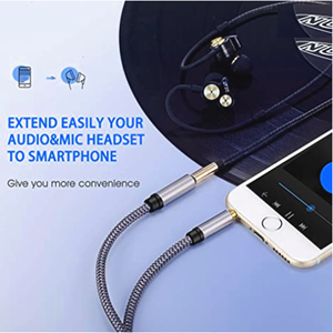 Câble d'extension audio 3.5mm câble d'extension pour <span class=keywords><strong>casque</strong></span> Hi-Fi mâle à femelle adaptateur auxiliaire son cordon d'extension stéréo pour <span class=keywords><strong>casque</strong></span> - Product Image 4
