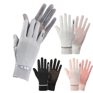<span class=keywords><strong>Mitaines</strong></span> de conduite d'été pour femmes, protection solaire UV, <span class=keywords><strong>fines</strong></span>, en soie glacée, dentelle, maille de paume, antidérapantes, doigts exposés, viscose, style uni, usage quotidien - Product Image 1